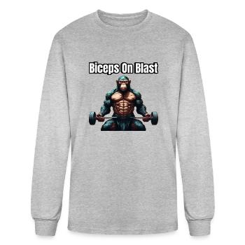 Biceps On Blast Ripped Gorilla - Men's Long Sleeve T-Shirt - heather gray - Front