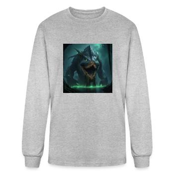 Leviathan Awakens: Swamp Beast Unleashed - Men's Long Sleeve T-Shirt - heather gray - Front