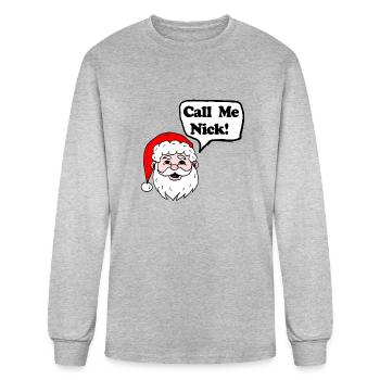 Call Me Nick - Men's Long Sleeve T-Shirt - heather gray - Front