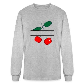 Cherry banner - Men's Long Sleeve T-Shirt - heather gray - Front