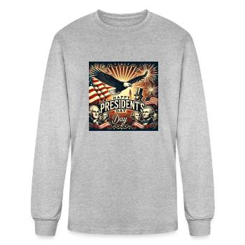 Happy President's Day - Men's Long Sleeve T-Shirt - heather gray - Front