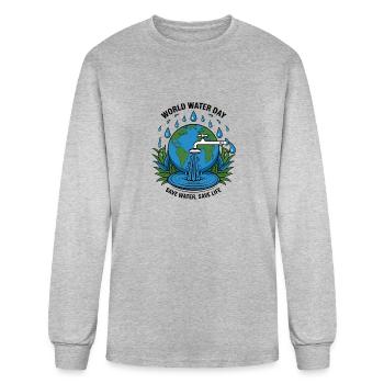 A symbolic illustration for World Water Day - Men's Long Sleeve T-Shirt - heather gray - Front