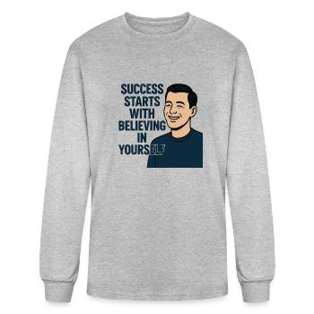 Believe & Achieve - Men's Long Sleeve T-Shirt - heather gray - Front