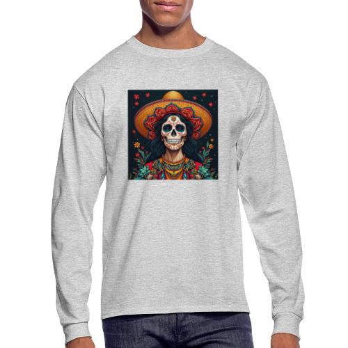 Charra Skull Art | Traditional Mexican Design - Men's Long Sleeve T-Shirt