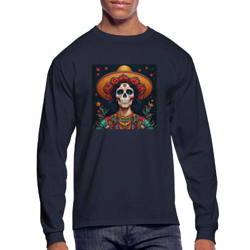 Charra Skull Art | Traditional Mexican Design - Men's Long Sleeve T-Shirt