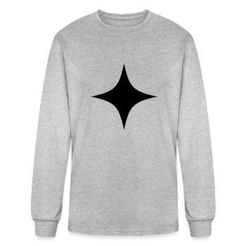 simple 4 point star - Men's Long Sleeve T-Shirt - heather gray - Front
