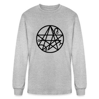 Necronomicon Star - Men's Long Sleeve T-Shirt - heather gray - Front