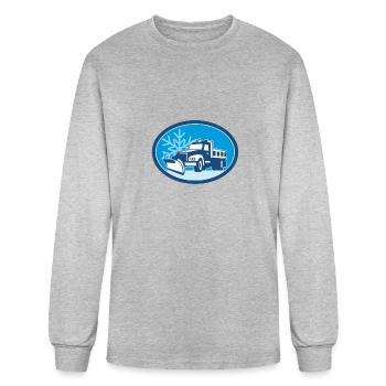 Snow Plow Truck Retro - Men's Long Sleeve T-Shirt - heather gray - Front