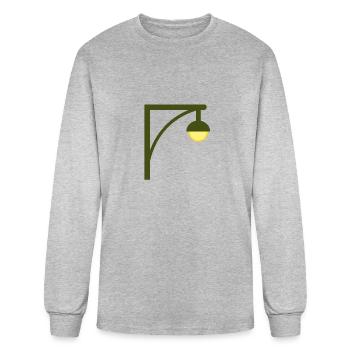 Bracket Single Street Lamp Post, (wallanchored), - Men's Long Sleeve T-Shirt - heather gray - Front