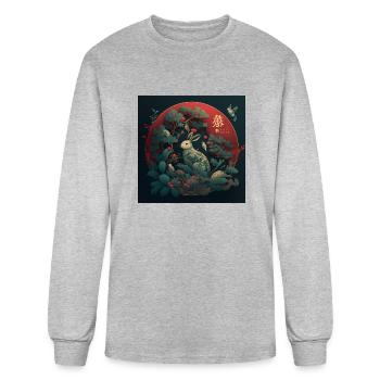 Chinese New Year The Year of the Rabbit - Men's Long Sleeve T-Shirt - heather gray - Front