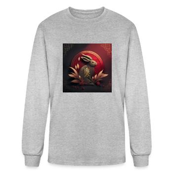 Chinese New Year The Year of the Rabbit - Men's Long Sleeve T-Shirt - heather gray - Front