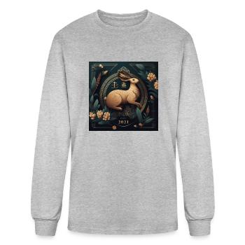 Chinese New Year The Year of the Rabbit - Men's Long Sleeve T-Shirt - heather gray - Front