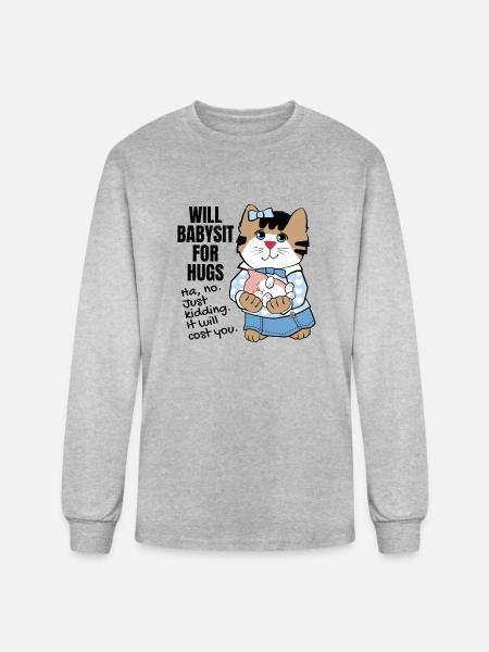 Cute Babysitter Humor - Men's Long Sleeve T-Shirt - heather gray