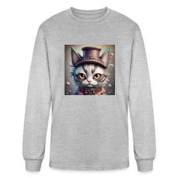 Whimsical Whiskers - Men's Long Sleeve T-Shirt - heather gray - Front