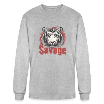 Fierce Savage, Unleash your inner strength - Men's Long Sleeve T-Shirt - heather gray - Front