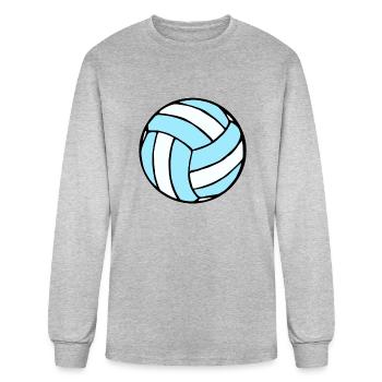 Blue And White Volleyball - Men's Long Sleeve T-Shirt - heather gray - Front