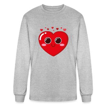 Heart - We live in your Heart - Men's Long Sleeve T-Shirt - heather gray - Front