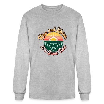 Balançoire pour le softball - T-shirt à manches longues Homme - gris chiné - Devant