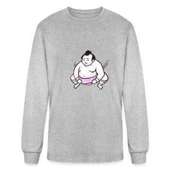 Chibi Sumo Takarafuji - Men's Long Sleeve T-Shirt - heather gray - Front