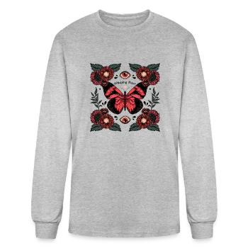 Witching Hour Butterfly Magic Witch Plants Floral - Men's Long Sleeve T-Shirt - heather gray - Front