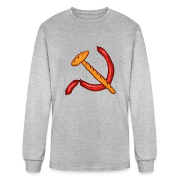 Bread With Mortadella Communism - Men's Long Sleeve T-Shirt - heather gray - Front