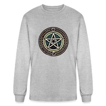 Pagan Pentagram - Men's Long Sleeve T-Shirt - heather gray - Front
