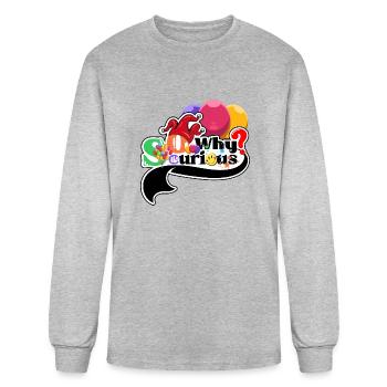 Why So Curious Swoosh Balloon toon funny parody. - Men's Long Sleeve T-Shirt - heather gray - Front