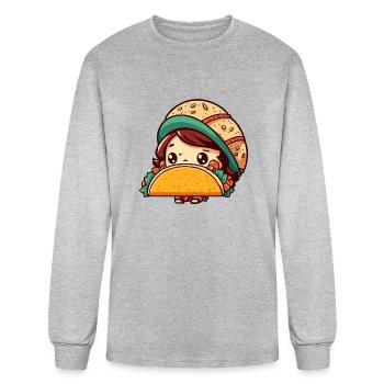 Taco Chibi Chan - Men's Long Sleeve T-Shirt - heather gray - Front