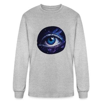 A giant eye floating in space. - Men's Long Sleeve T-Shirt - heather gray - Front
