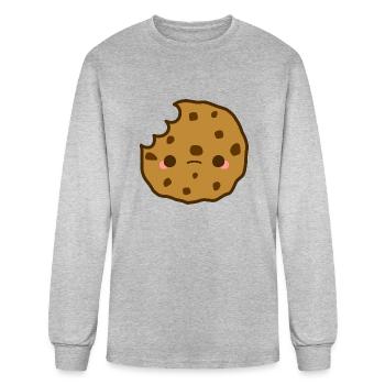 Cute Yummy Biscuit Chocolate Chip Cookie - Men's Long Sleeve T-Shirt - heather gray - Front