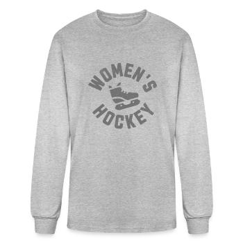 Women's Hockey Skate Logo (Grey) - Men's Long Sleeve T-Shirt - heather gray - Front