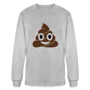 Poop Emojii - Men's Long Sleeve T-Shirt - heather gray - Front