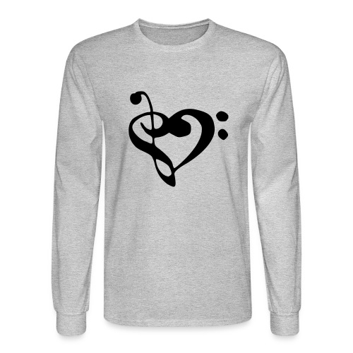 musical note with heart - Men's Long Sleeve T-Shirt