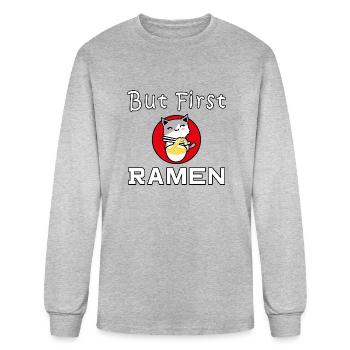 But First Ramen - Men's Long Sleeve T-Shirt - heather gray - Front