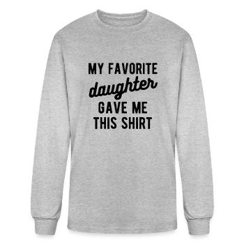 Dad From Daughter My Favorite Daughter - Men's Long Sleeve T-Shirt - heather gray - Front