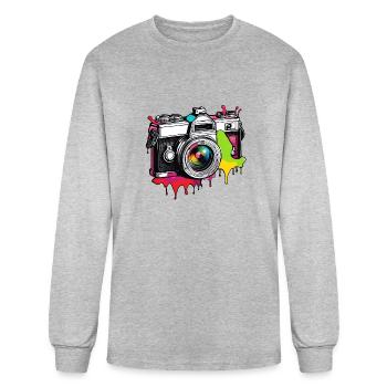 Camera / Photo / Picture / Flash / Objectiv - Men's Long Sleeve T-Shirt - heather gray - Front