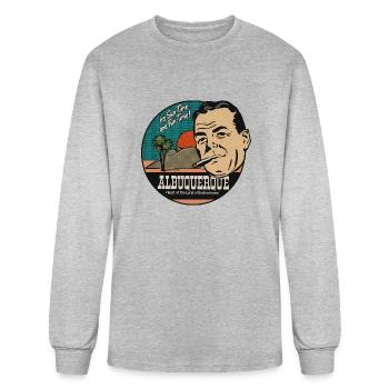 Vintage Satisfied Albuquerque Tourist - Men's Long Sleeve T-Shirt - heather gray - Front