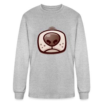 Boston Terrier Puppy Dog Snout And Mouth - Men's Long Sleeve T-Shirt - heather gray - Front