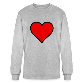 Outlined Heart - Men's Long Sleeve T-Shirt - heather gray - Front