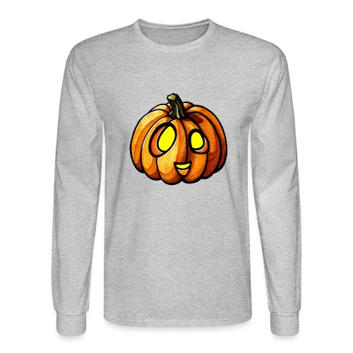 Pumpkin Halloween watercolor scribblesirii - Men's Long Sleeve T-Shirt