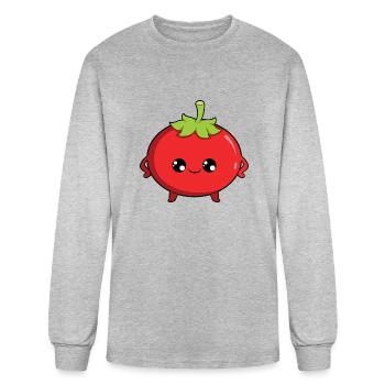 Tomato - Men's Long Sleeve T-Shirt - heather gray - Front