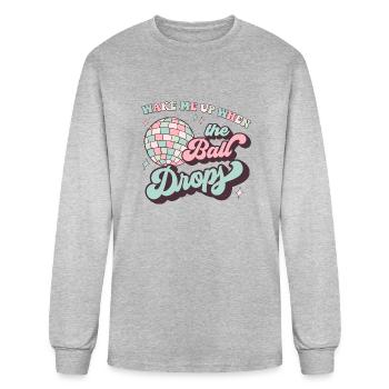 Wake Me Up When The Ball Drops - Men's Long Sleeve T-Shirt - heather gray - Front