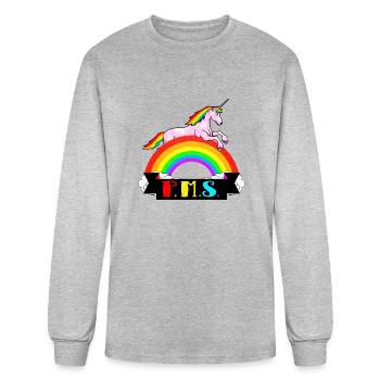 P M S Funny Unicorn - Men's Long Sleeve T-Shirt - heather gray - Front