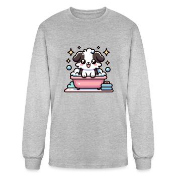 Border Collie - Men's Long Sleeve T-Shirt - heather gray - Front