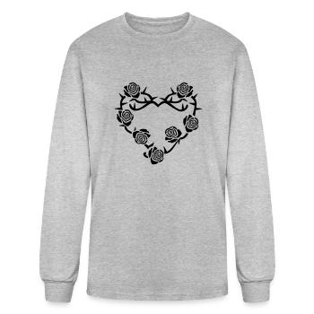 Roses and Thorns - Men's Long Sleeve T-Shirt - heather gray - Front