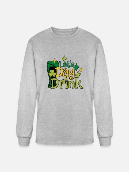 Lets Day Drink green - Men's Long Sleeve T-Shirt - heather gray