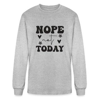 Nope Not Today - Men's Long Sleeve T-Shirt - heather gray - Front