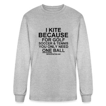 I KITE BECAUSE - Men's Long Sleeve T-Shirt - heather gray - Front