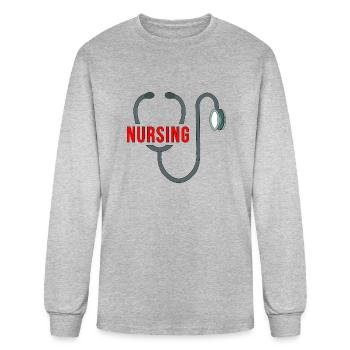 Stethoscope Nursing - Men's Long Sleeve T-Shirt - heather gray - Front