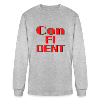 Confident green - Men's Long Sleeve T-Shirt - heather gray - Front